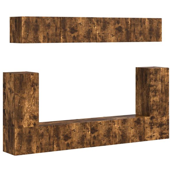 vidaXL TV spintelių komplektas 5 pcs Rūkyta ąžuolas Apdirbta mediena