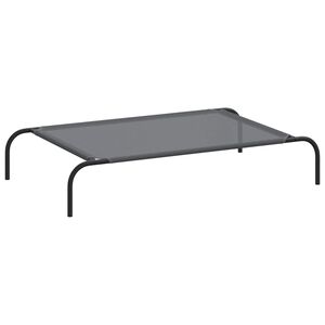 vidaXL paauk&scaron;tinta &scaron;unų lova, pilka 110x65x20 cm tekstilės ir plieno