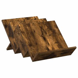 vidaXL Žurnalų stovas su lentyna Rūkyta ąžuolas 53 x 40 x 28,5 cm