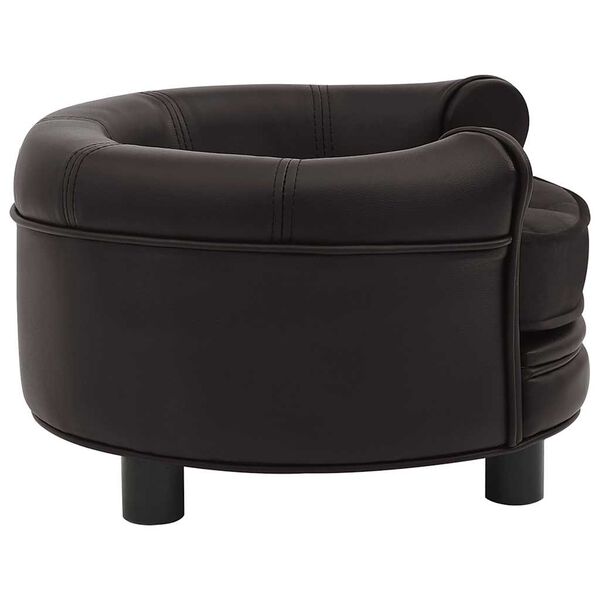 vidaXL Lova šunims, ruda, 48x48x32cm, pliušas ir dirbtinė oda