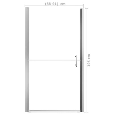 vidaXL Dušo durys, 91x195cm, grūdintas stiklas, matinės