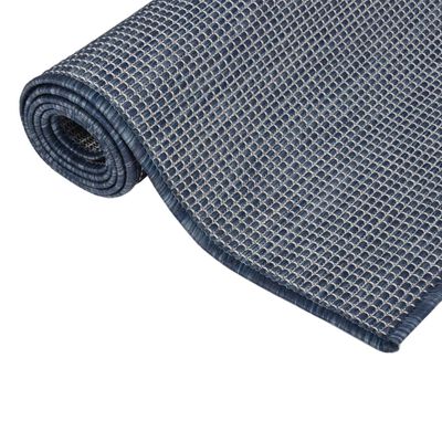 vidaXL Lauko kilimėlis, mėlynos spalvos, 120x170cm, plokščio pynimo