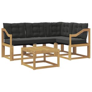 vidaXL Lauko sofos komplektas su pagalve 5 pcs Balta ir juoda