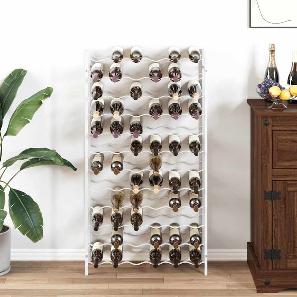 vidaXL Vyno laikiklis 72 buteliams, baltos spalvos, metalas
