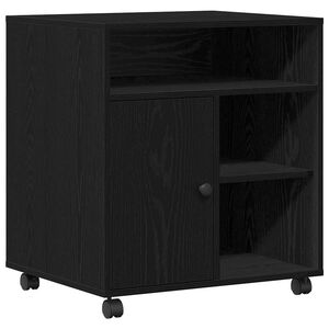 vidaXL Spausdintuvo laikiklis su saugykla juoda ąžuolo 60 x 50 x 67 cm