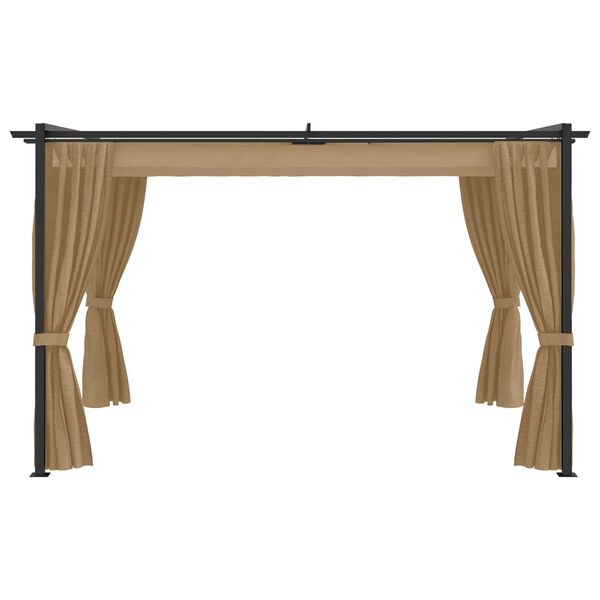 vidaXL Pavėsinė, taupe spalvos, 4x3m (313898+313899)