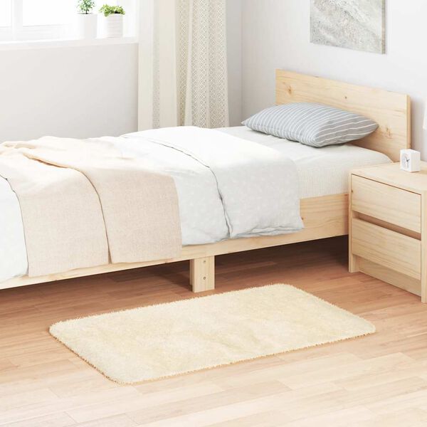 vidaXL Shaggy tipo kilimas, NAVARRA, 60x100 cm, kreminė, poliesteris