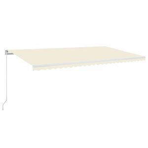 vidaXL Rankiniu būdu i&scaron;traukiama markizė su LED, kreminė, 600x350cm