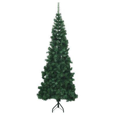 vidaXL Dirbtinė kampinė Kalėdų eglutė, žalia, 210cm, PVC