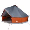 vidaXL &Scaron;eimos palapinė, pilka ir oranžinė, 10 vietų, tipi