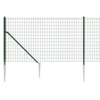 vidaXL Vielinė tinklinė tvora su smaigais, žalios spalvos, 0,8x10m
