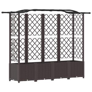 vidaXL Pakeltas lovas su trelėmis ir stogu Ruda 204 x 40 x 141 cm PP