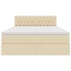 vidaXL Lova su daiktų laikymo vieta ir čiužiniu Kremas 140 x 200 cm