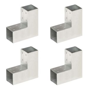vidaXL Stulpų sujungimai, 4vnt., 71x71mm, metalas, L formos