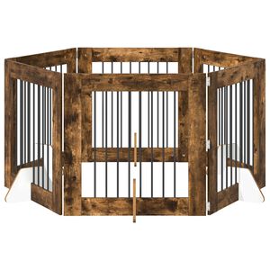 vidaXL &Scaron;unų vartai su stovais 6 pcs Dūminio ąžuolo 80 x 80 cm
