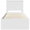 vidaXL Lovos rėmas Balta 75 x 190 cm Kietos pu&scaron;ies mediena