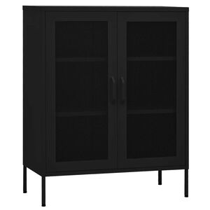 vidaXL Sandėliavimo spintelė, juodos spalvos, 80x35x101,5cm, plienas