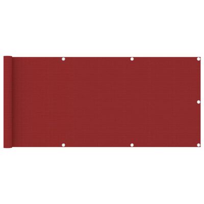 vidaXL Balkono pertvara, raudonos spalvos, 75x400cm, HDPE