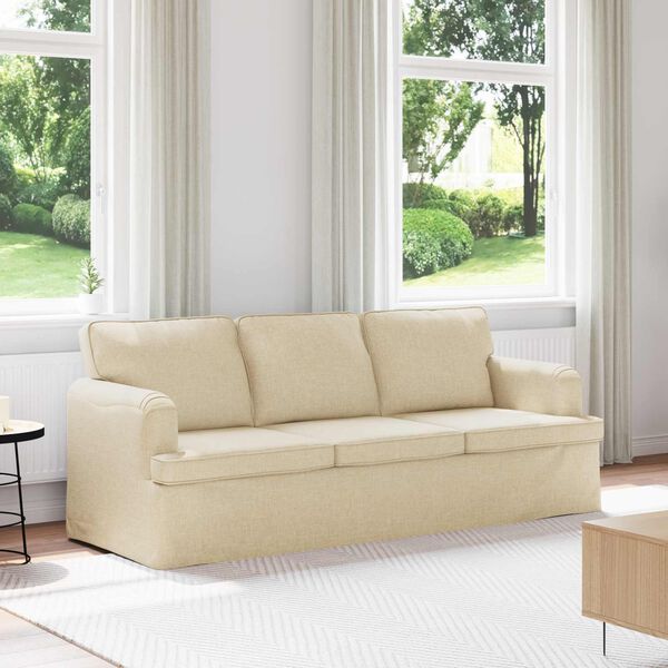 vidaXL Sofa 180cm Kreminė Metalas