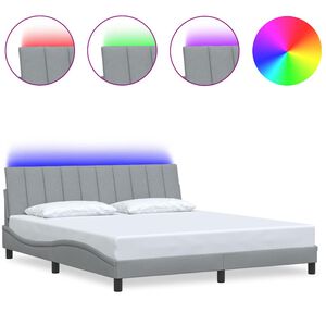 vidaXL Lovos rėmas be čiužinio, Hanko, &scaron;viesiai pilkas, 180x200cm, audinys