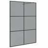 vidaXL Įėjimo du&scaron;o siena Juoda 140 x 195 cm grūdintas stiklas