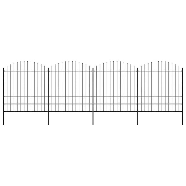 vidaXL Sodo tvora su iešmeliais, plienas, 714,5x200cm, juoda