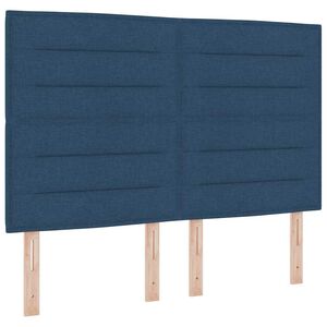 vidaXL LED Čiužinio Lova su galvūgalio Mėlyna 140 x 200 cm audinys