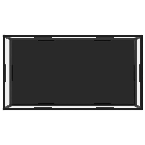 vidaXL Kavos staliukas, skaidrus ir juodas, 120x60x35cm, stiklas