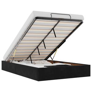 vidaXL Osmanų lovos rėmas be čiužinio, juodas, 120x200 cm, aksomas