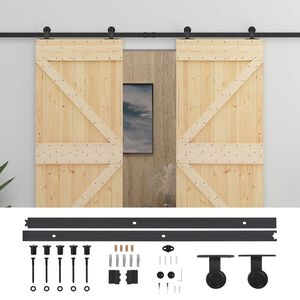 vidaXL Slankios durys 2 vnt. 80 x 210 cm Pu&scaron;ies medienos masyvas