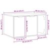 vidaXL Kačių kraiko dėžės spintelė, pilka ąžuolo, 60x40x40cm, mediena