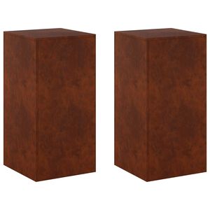 vidaXL Augalų stovas 2 pcs Rūdijanti 40 x 40 x 80 cm