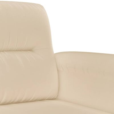 vidaXL Sofos komplektas su pagalvėmis, 2 dalių, kreminis, audinys