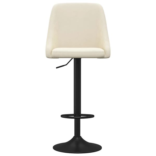 vidaXL Baro taburetės, 2vnt., kreminės spalvos, aksomas