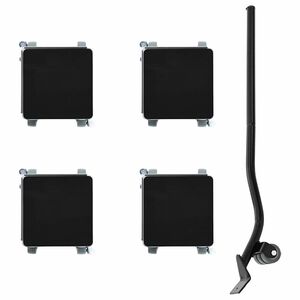 vidaXL Baldų ratukai, 4 vnt. su keltuvu, 13,5x13,5x6 cm, plienas, 1300 kg