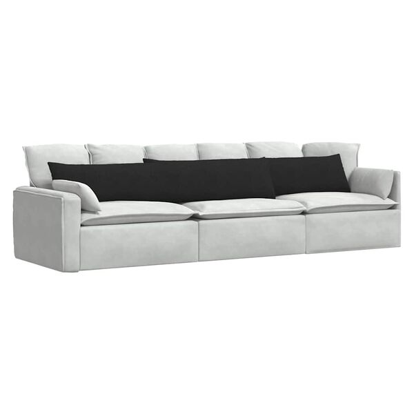 vidaXL Sofa Pagalvės 2 pcs Juoda 200 x 40 cm audinys