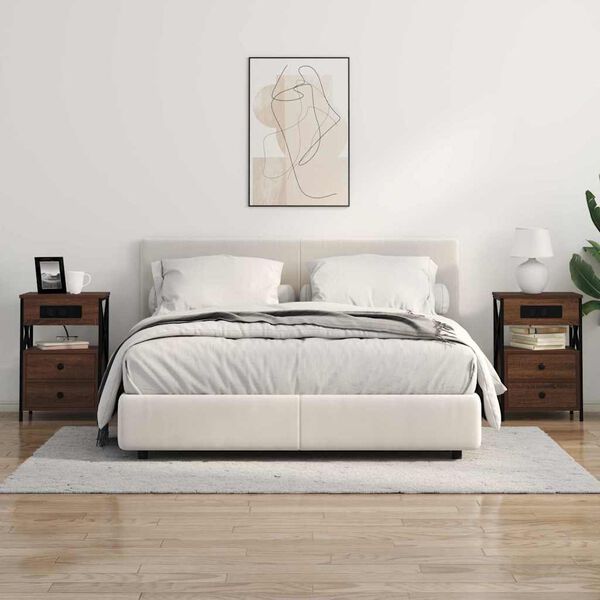 vidaXL &Scaron;alia lovos spintelė su stalčių Rudas ąžuolas 40 x 31 x 60 cm