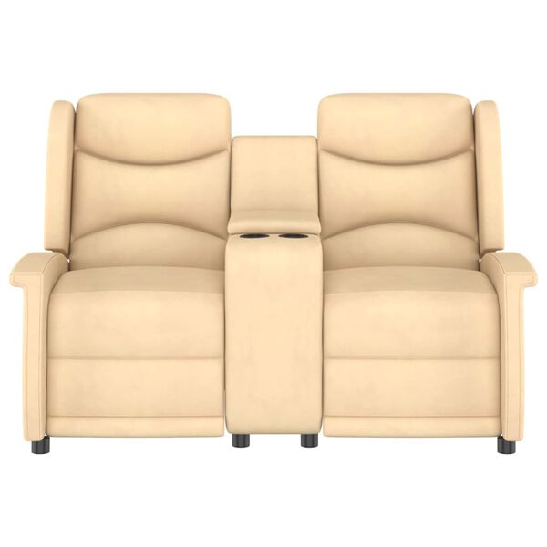 vidaXL Dvivietis atlo&scaron;iamas masažinis krėslas, kreminis