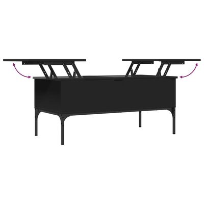 vidaXL Kavos staliukas, juodas, 100x50x45cm, apdirbta mediena/metalas