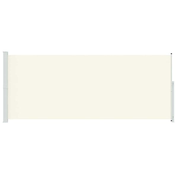 vidaXL I&scaron;traukiama &scaron;oninė kiemo pertvara, kreminės spalvos, 200x500cm