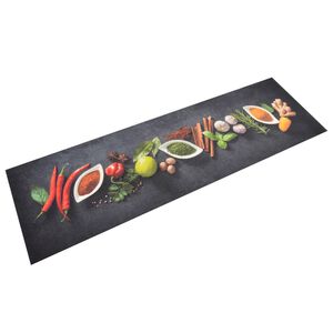vidaXL Virtuvės kilimėlis, 45x150cm, aksomas, plaunamas, prieskoniai