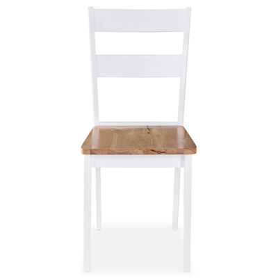 vidaXL Valgomojo kėdės, 6 vnt., baltos, kaučiukmedžio masyvas