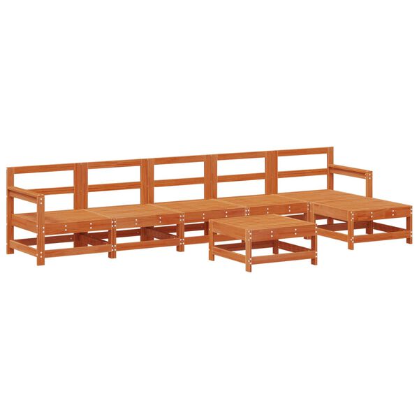 vidaXL Sodo poilsio komplektas 7 pcs Va&scaron;ko Ruda Tvirtas pu&scaron;ies medis