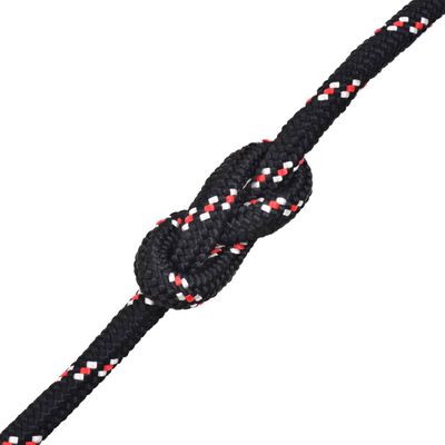 vidaXL Jūrinė virvė, polipropilenas, 10mm, 50m, juoda