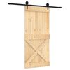 vidaXL Slankios durys Natūrali ir juoda 95 x 210 cm