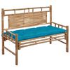 vidaXL Sodo suoliukas su pagalvėle, 120cm, bambukas (41504+314948)
