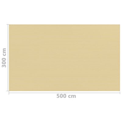 vidaXL Palapinės kilimėlis, smėlio spalvos, 300x500cm