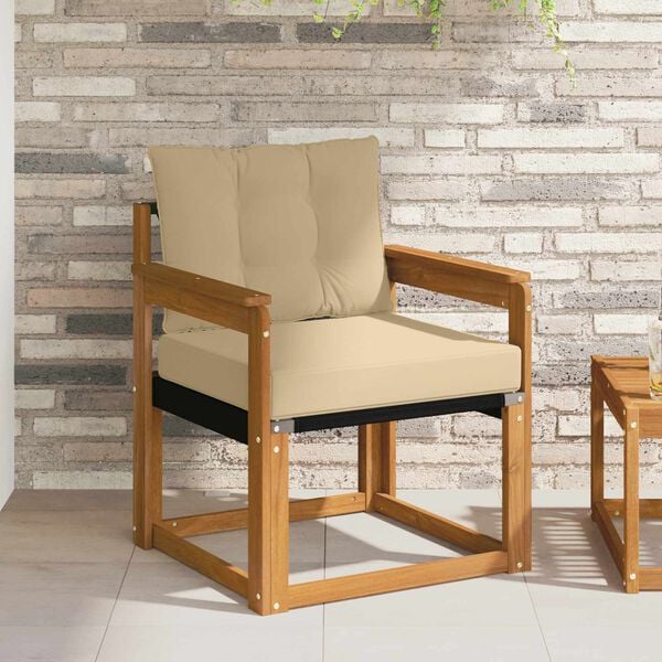 vidaXL Lauko sofa Kietasis akacijos medis ir Textilene Natūrali