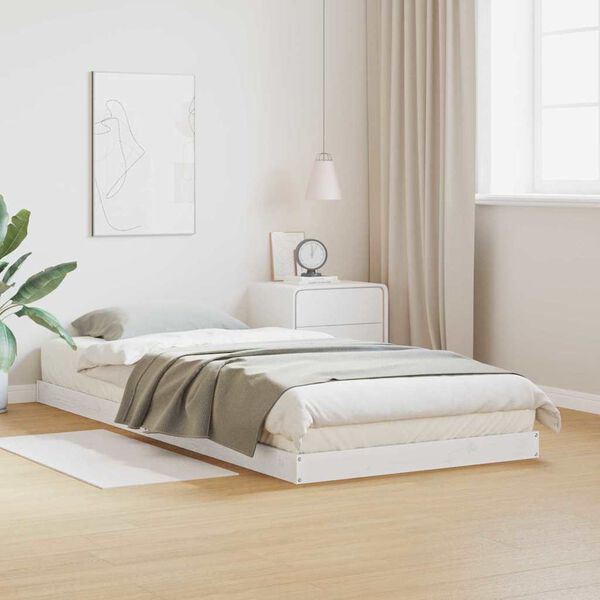 vidaXL Grindų lovos rėmas Balta 213.5 x 104 x 9 cm