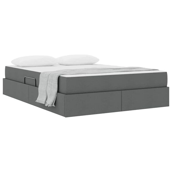 vidaXL Lova su daiktų laikymo vieta ir čiužiniu Tamsiai pilka